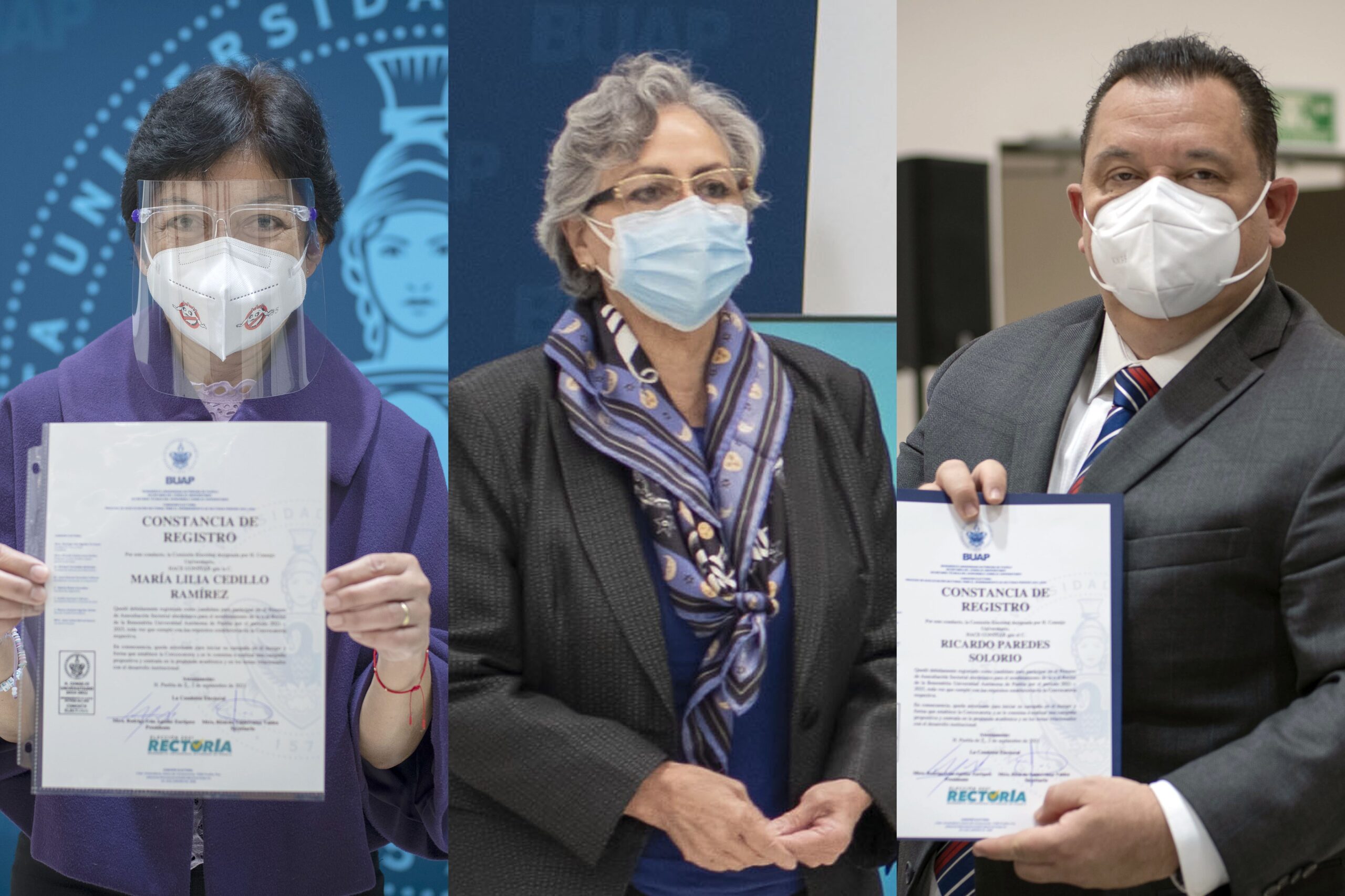 Lilia Cedillo, Guadalupe Grajales y Ricardo Paredes; alguno de ellos llegará a la rectoría de la BUAP