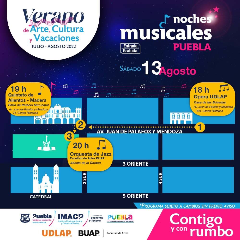 Las noches de fin de semana serán musicales en el Centro Histórico de puebla
