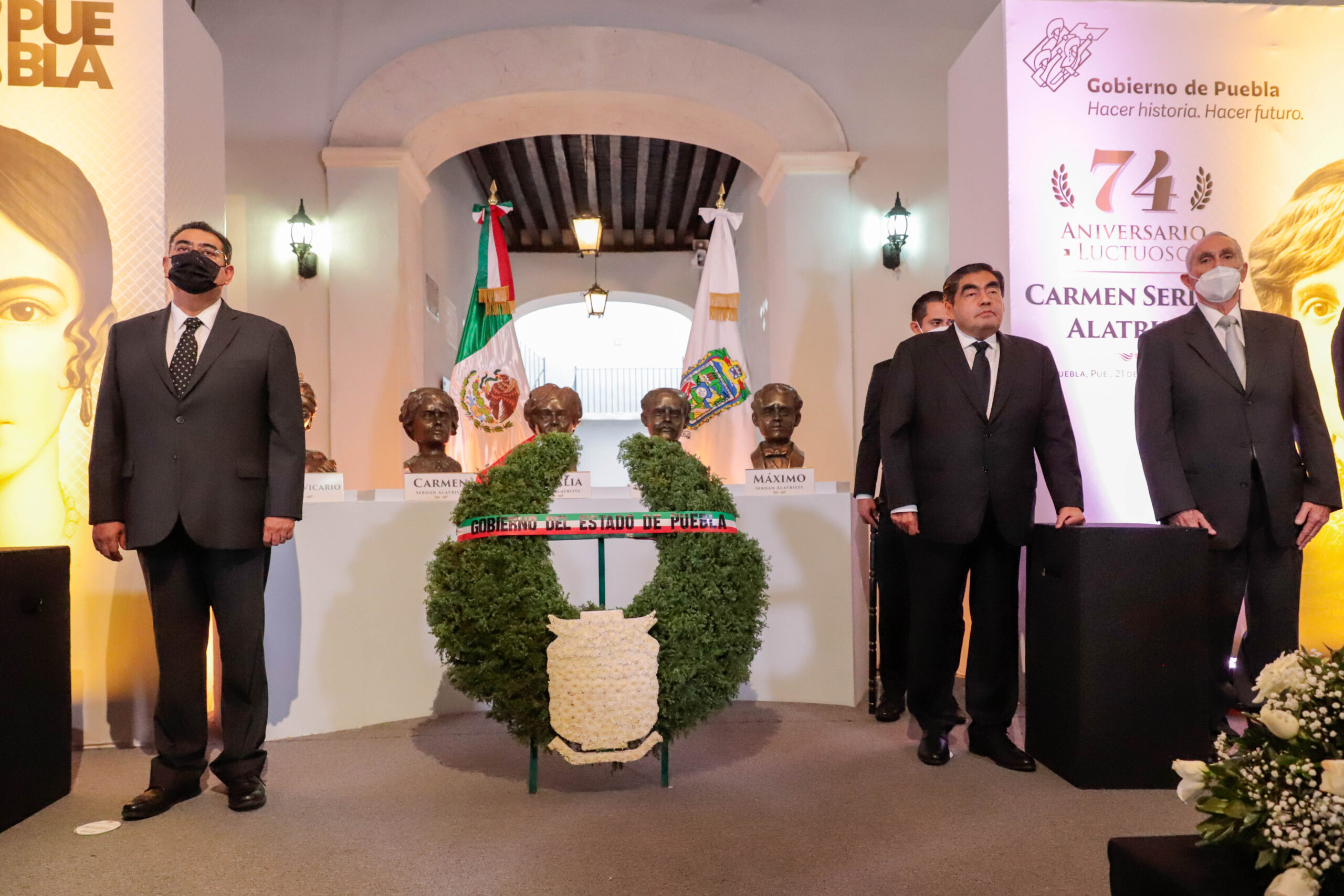 Preside MBH la ceremonia conmemorativa por los aniversarios luctuosos de Carmen Serdán Alatriste y Leona Vicario