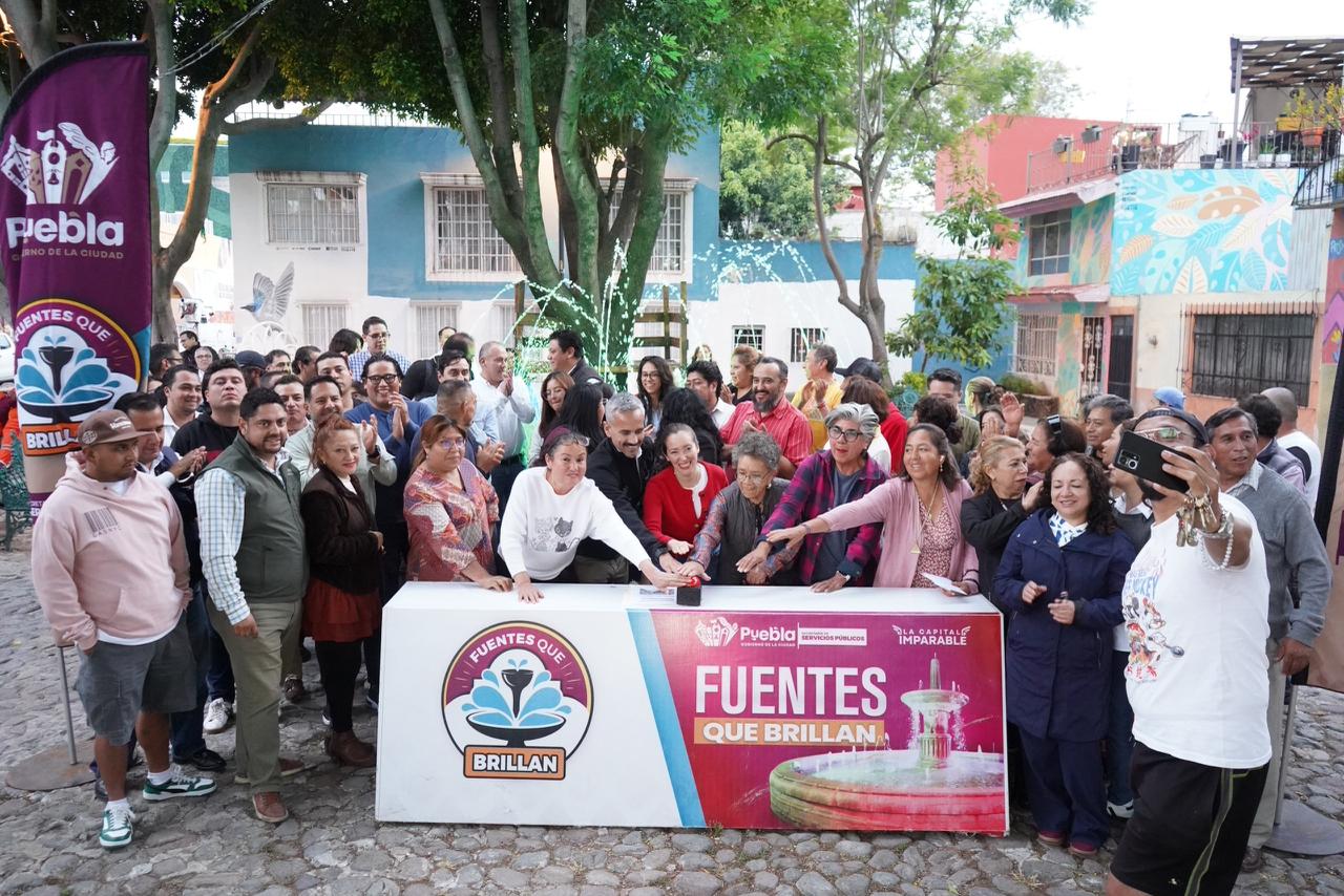 Realiza Gobierno de Pepe Chedraui mantenimiento de fuente en el Parque del Barrio de Xanenetla