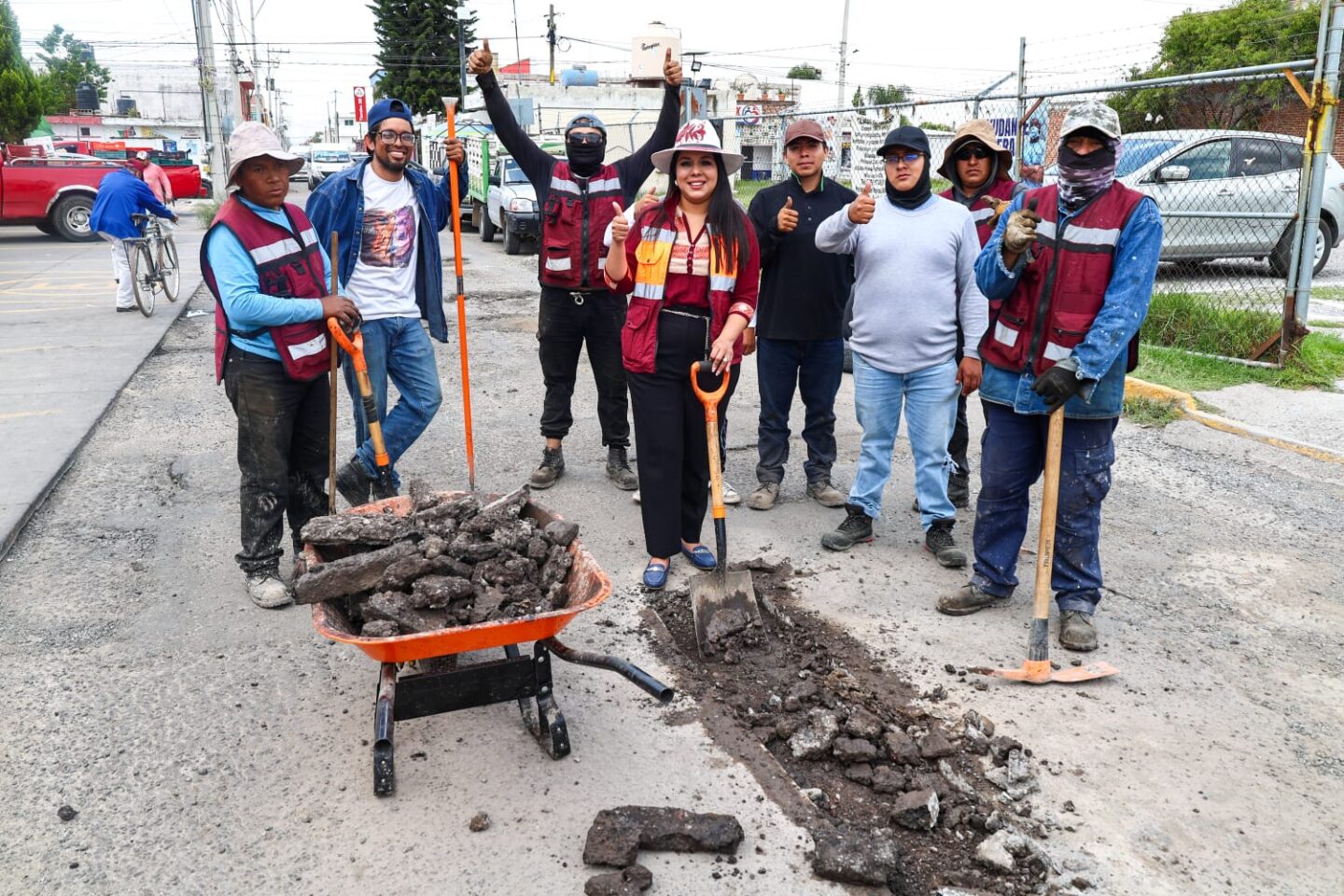 Tonantzin Fernández impulsa el programa de bacheo más amplio en la historia reciente de San Pedro Cholula