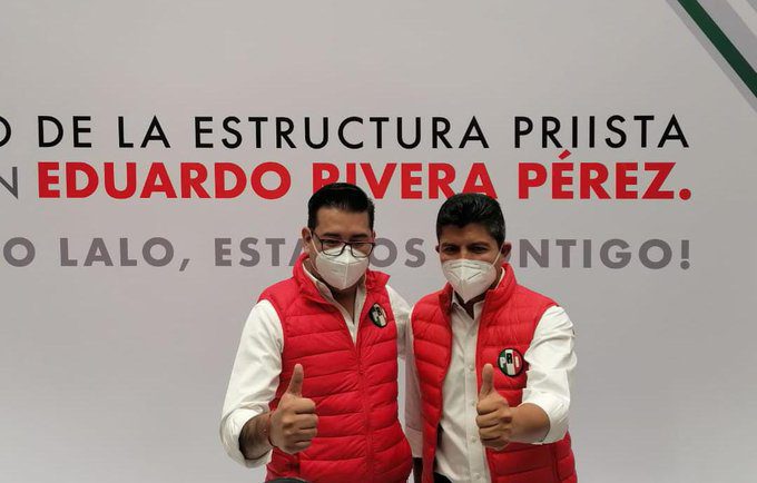 Portando los colores del PRI, Eduardo Rivera es presentado como candidato a la alcaldía de Puebla