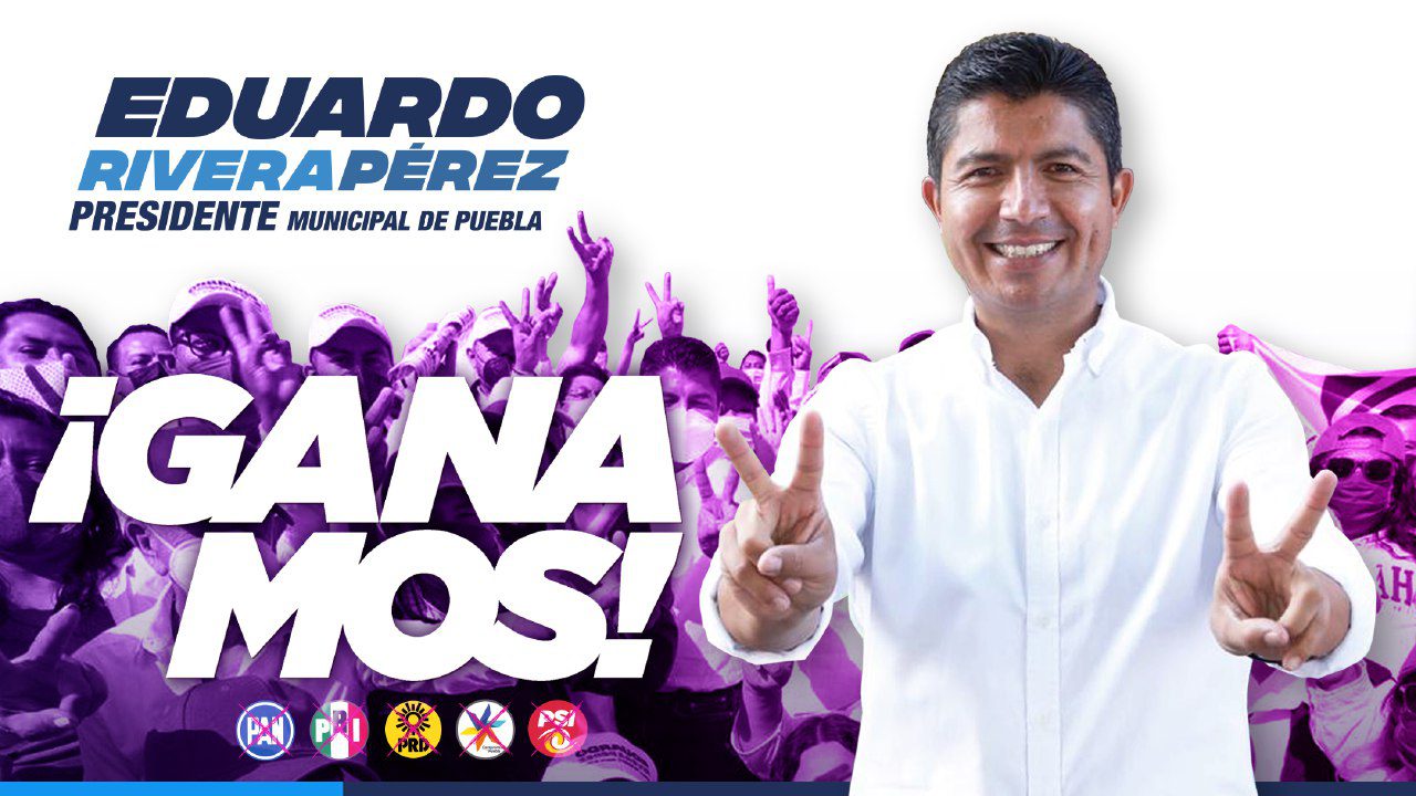 Se proclama Eduardo Rivera como virtual ganador de la presidencia municipal de Puebla