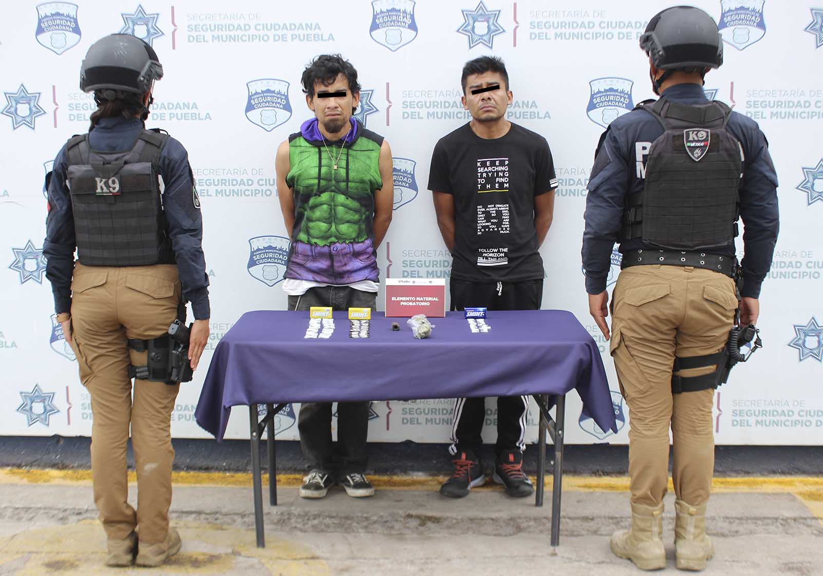 Detienen grupo K9 de la Policía Municipal a dos presuntos narcomenudistas