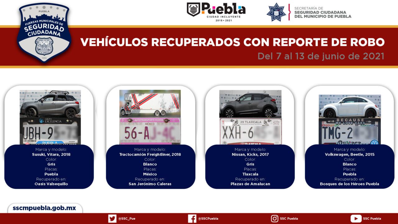 Remite SSC cerca de una veintena de vehículos ante el agente del MP