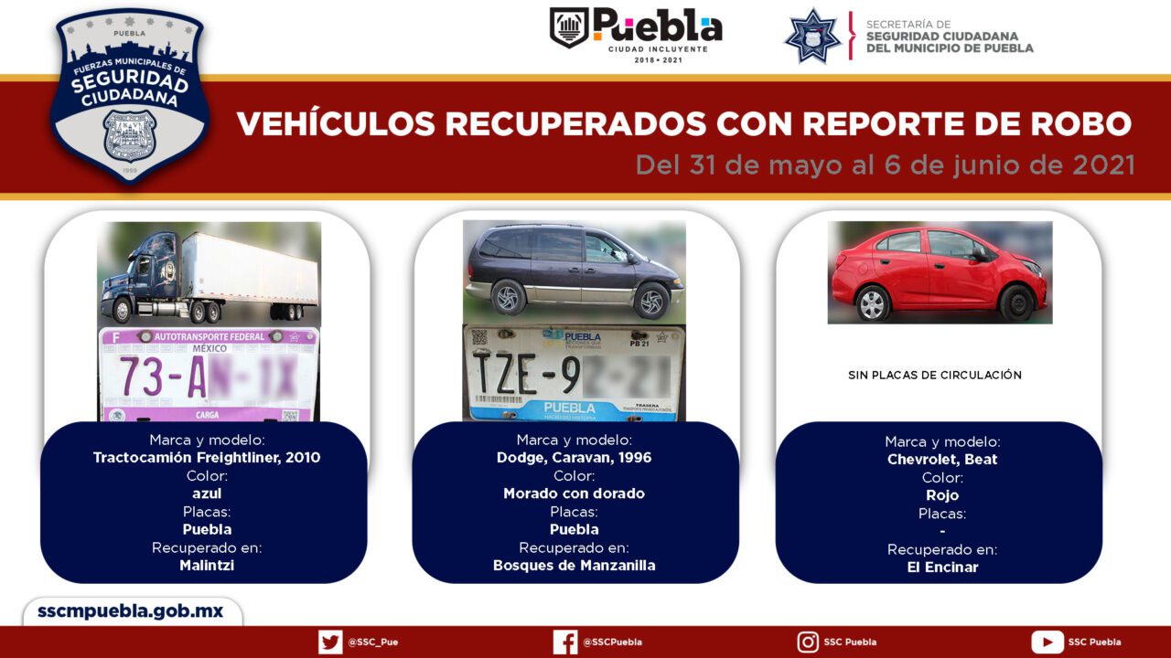 Recupera Policía Municipal siete vehículos con reporte de robo durante la última semana