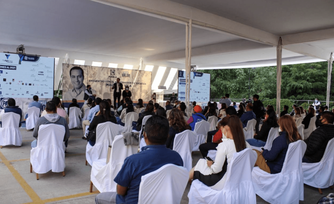 Gobernador de Yucatán, Mauricio Vila, se reúne con panistas poblanos