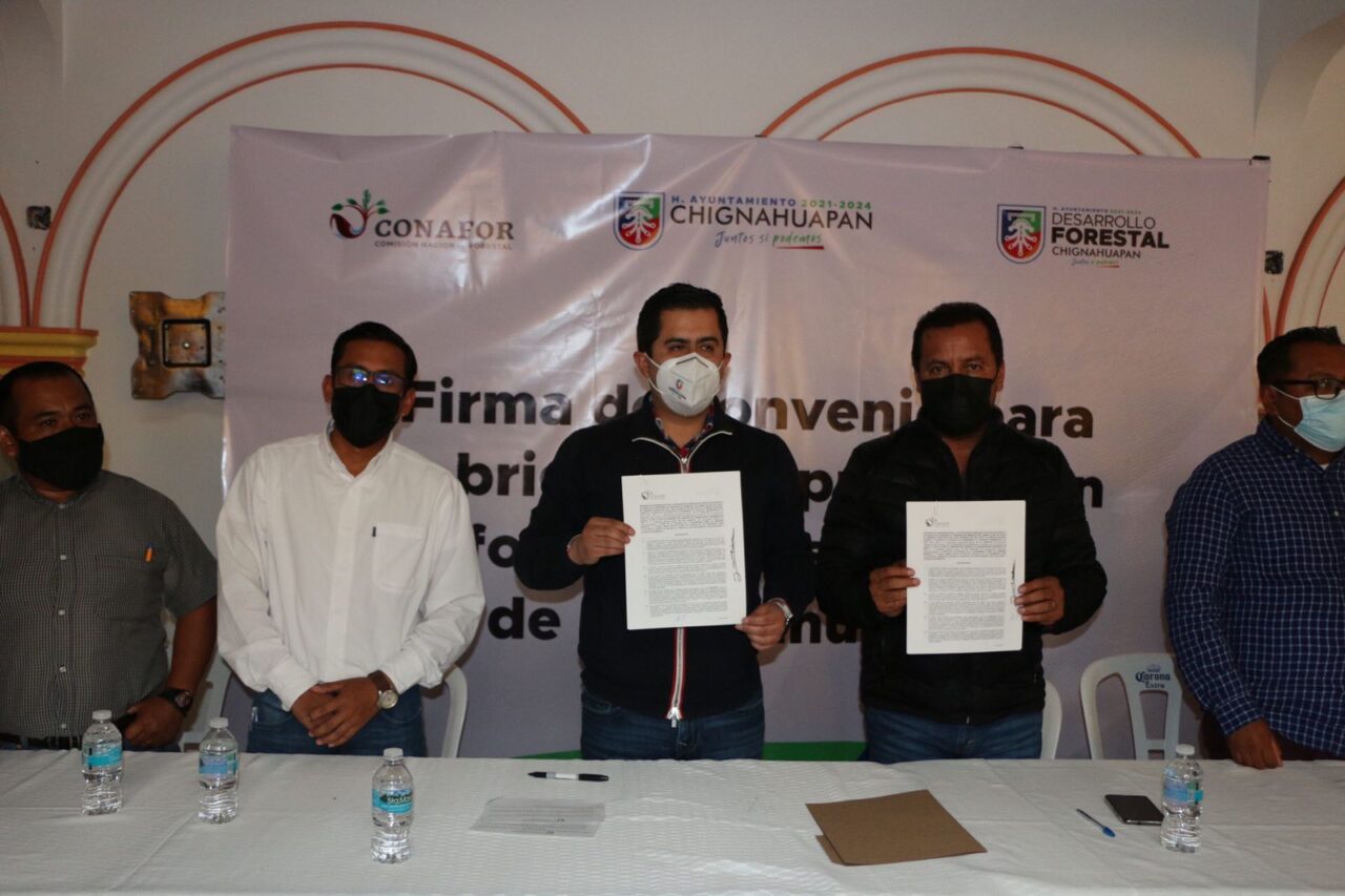 Se firma convenio para la protección y sanidad de la reserva forestal en Chignahuapan