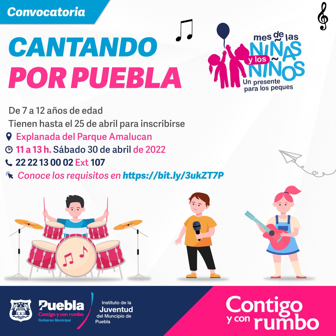 Se mantienen las inscripciones para que niñas, niños y adolescentes concursen en «Cantando por Puebla»
