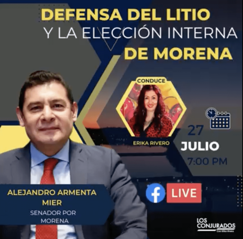 Defensa del litio y elección interna en Morena, de eso y más hablará Alejandro Armenta en Los Conjurados