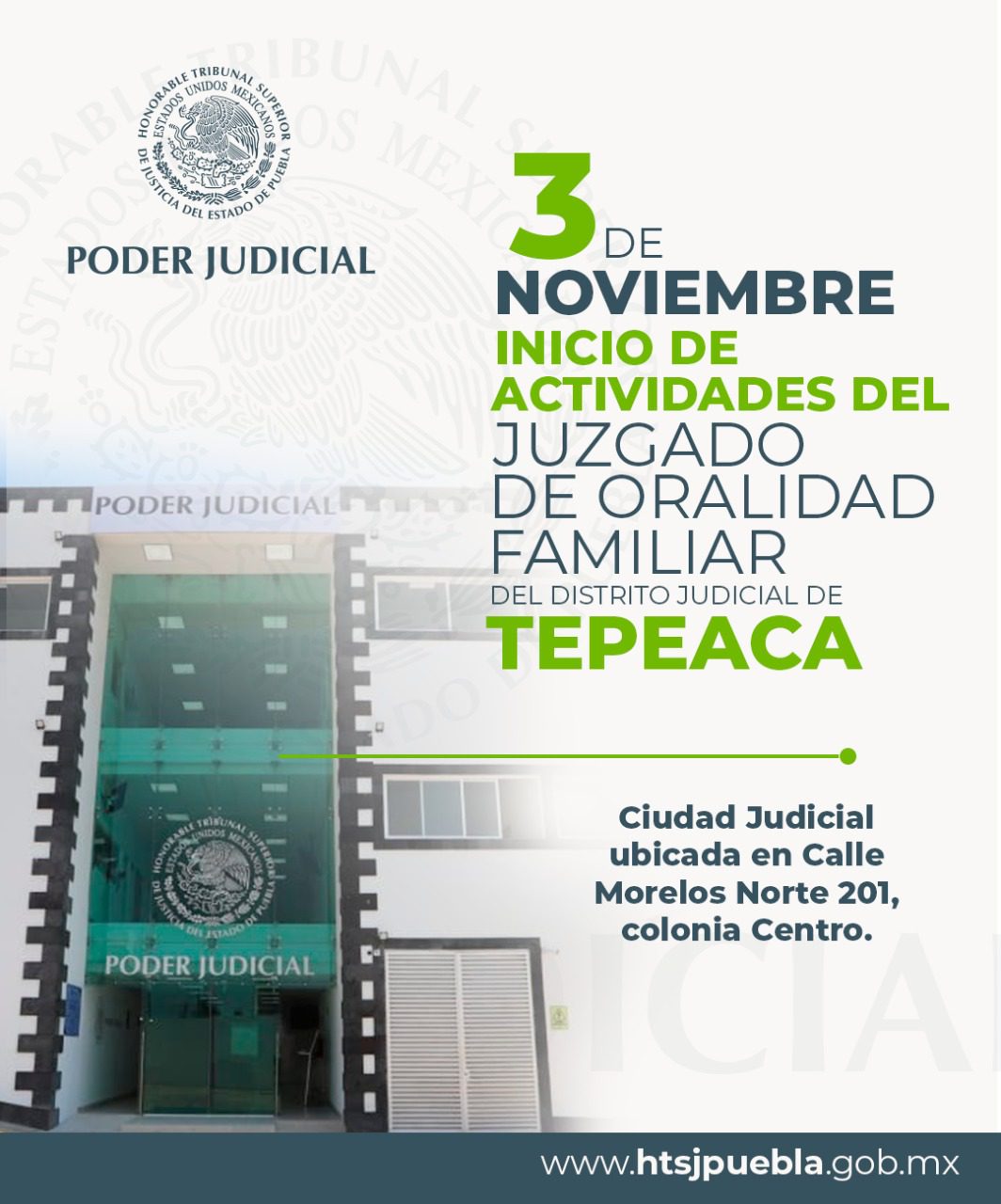 A partir del 3 de noviembre se pondrán en marcha los juicios orales en Tepeaca 