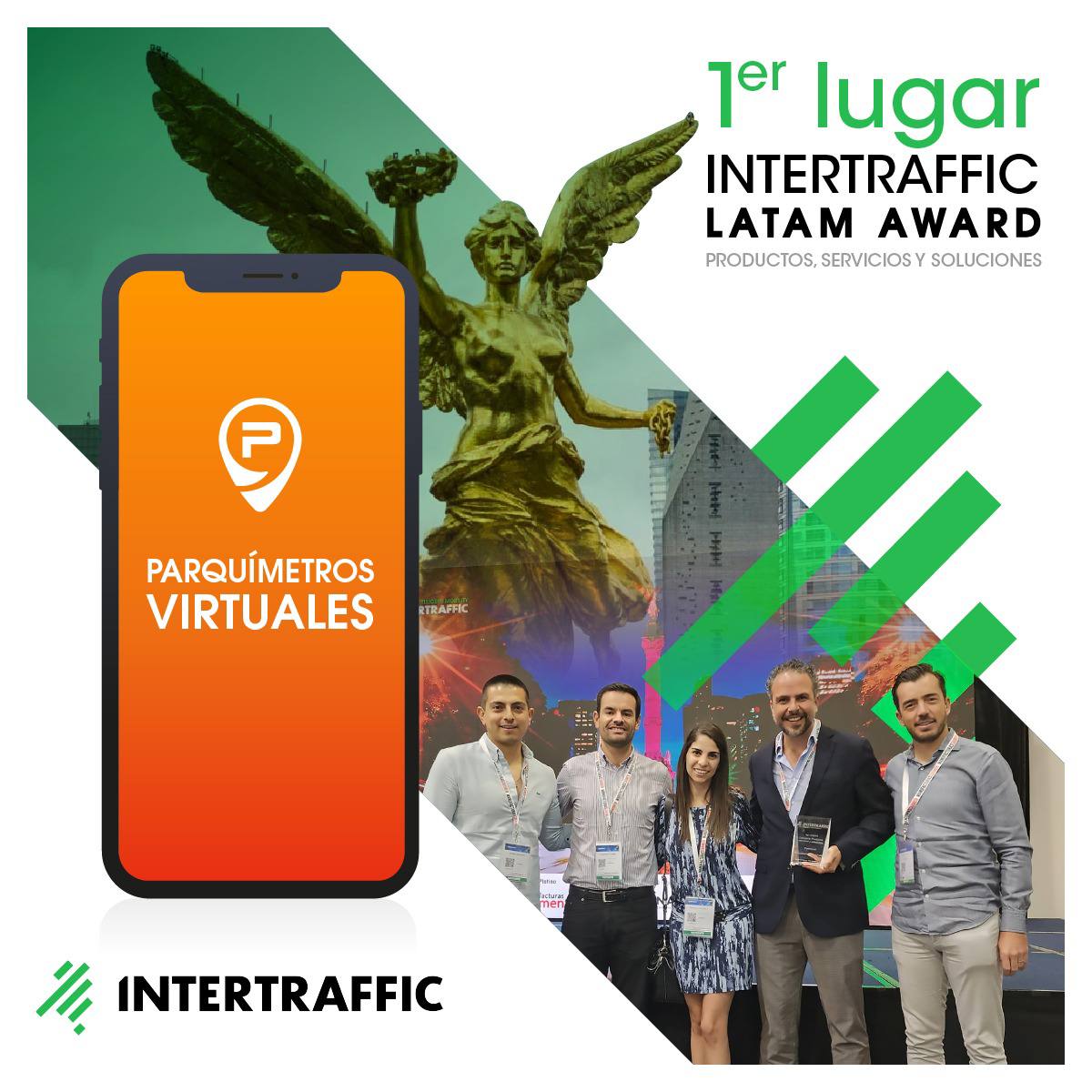 Reciben parquímetros virtuales de Puebla el primer lugar de los premios «Intertraffic LATAM Award 2022»
