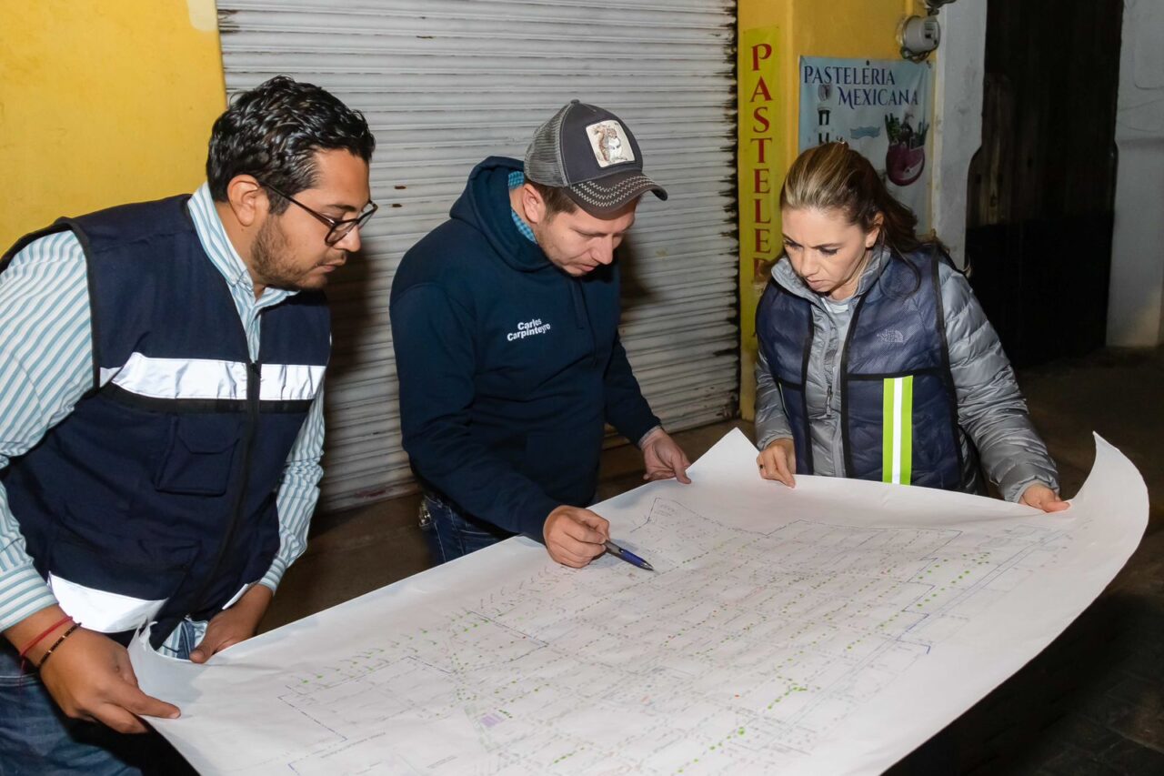 Supervisa Paola Angón avances en modernización del alumbrado público en Cholula