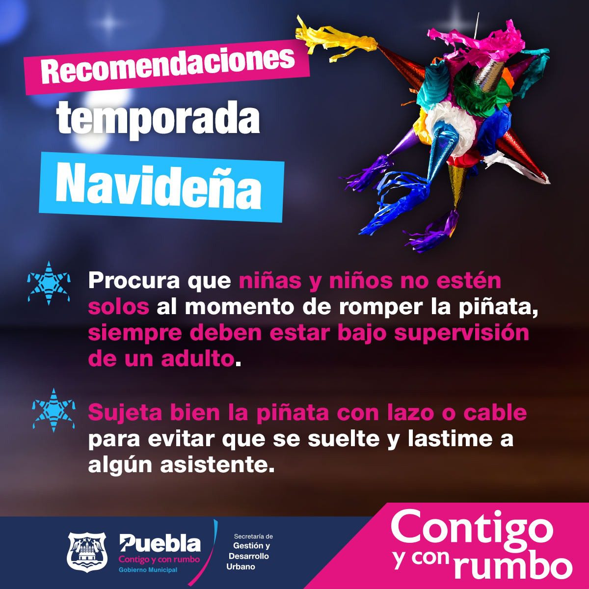 Emite Ayuntamiento recomendaciones para disfrutar de manera segura las posadas