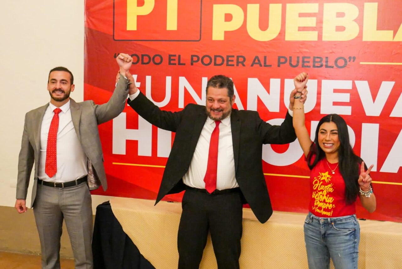 En el PT Puebla, Nora Merino, Coordinadora Municipal; y Toño López, nuevo líder de bancada