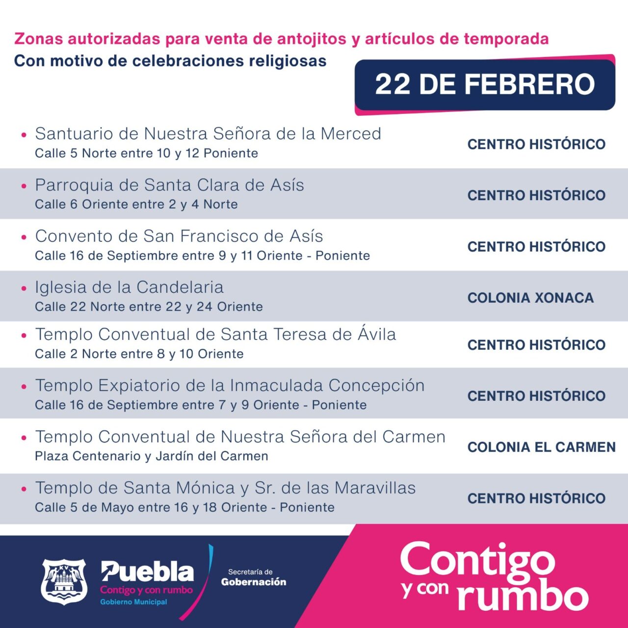 Por cuaresma, autoriza Ayuntamiento de Puebla comercio en ocho puntos de la capital
