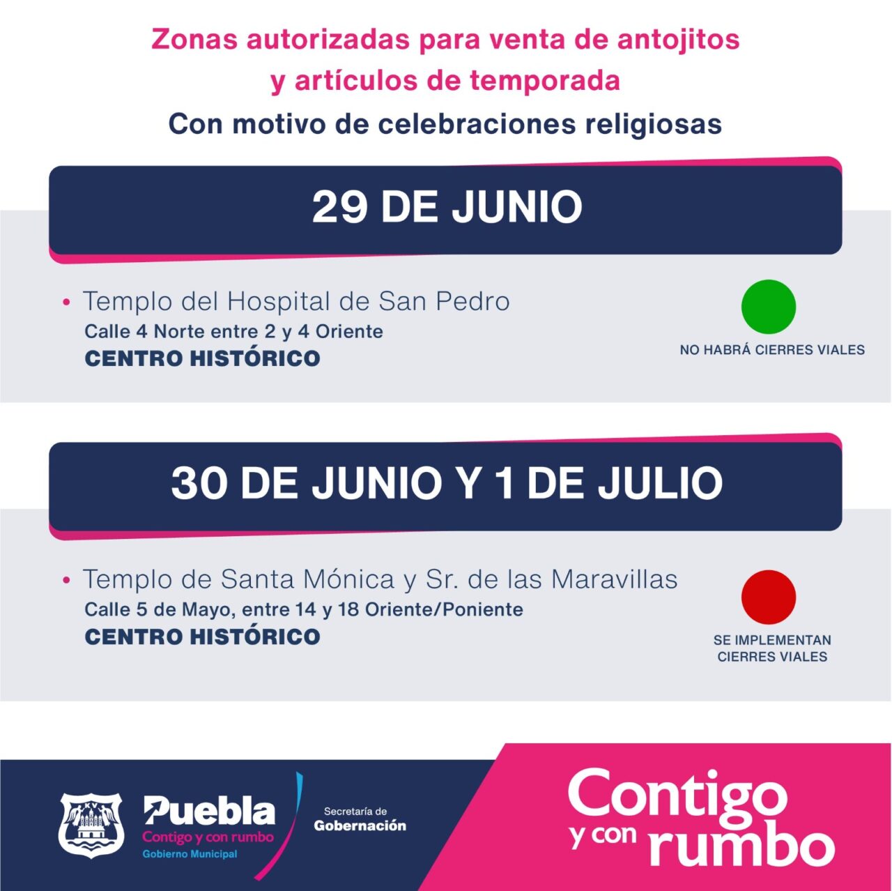 Habrá venta de alimentos y artículos de temporada en el Centro de Puebla, por celebraciones religiosas