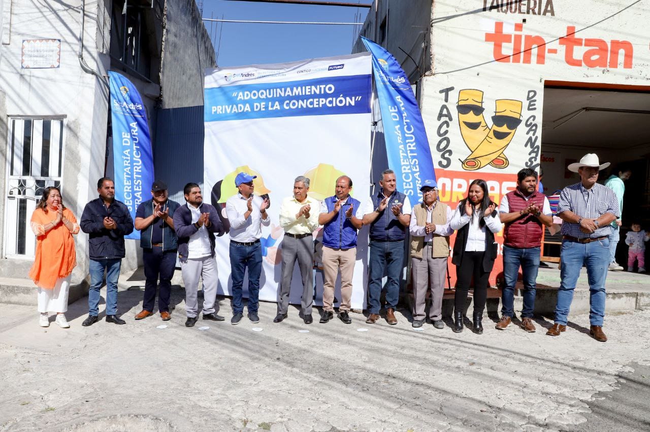 Arranca Mundo Tlatehui adoquinamiento en Concepción la Cruz, San Andrés Cholula