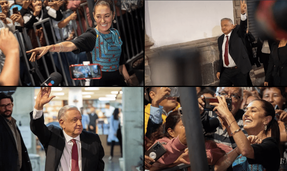 Entrega Andrés Manuel López Obrador a Claudia Sheinbaum el «Bastón de Mando»