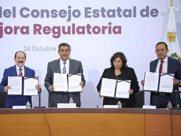 Puebla, primera entidad a nivel nacional en signar convenio de mejora regulatoria entre los tres poderes
