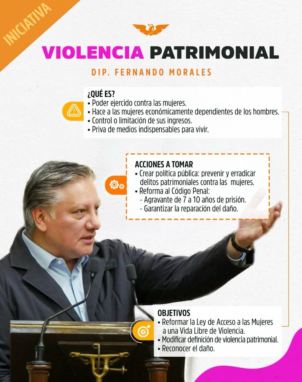 Presenta el diputado Fernando Morales iniciativa contra la violencia patrimonial