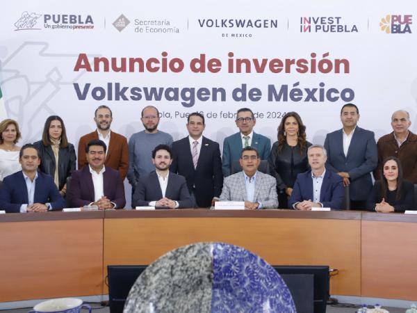 Anuncian gobierno de Puebla y Volkswagen de México inversión por cerca de 1,000 mdp en electromovilidad