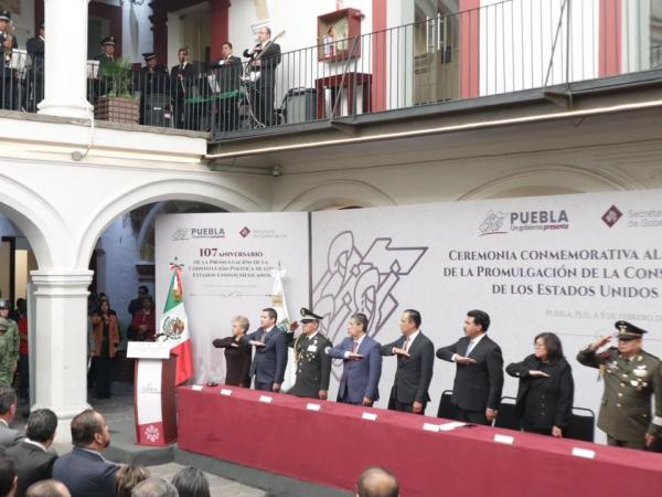 Conmemora gobierno de Puebla 107 Aniversario de la Promulgación de la Constitución Mexicana