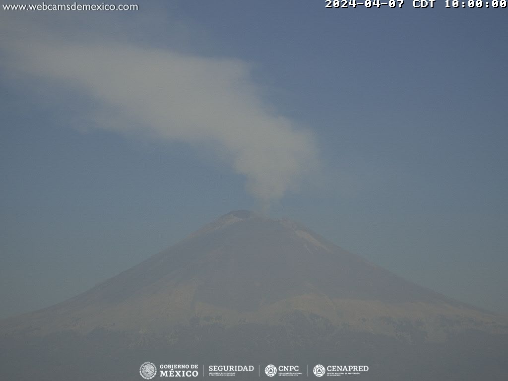 Segundo día consecutivo sin caída de ceniza del Popocatépetl