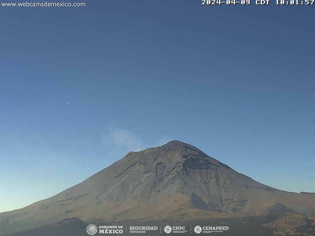 Puebla se mantiene sin caída de ceniza del volcán Popocatépetl: Gobierno de Puebla