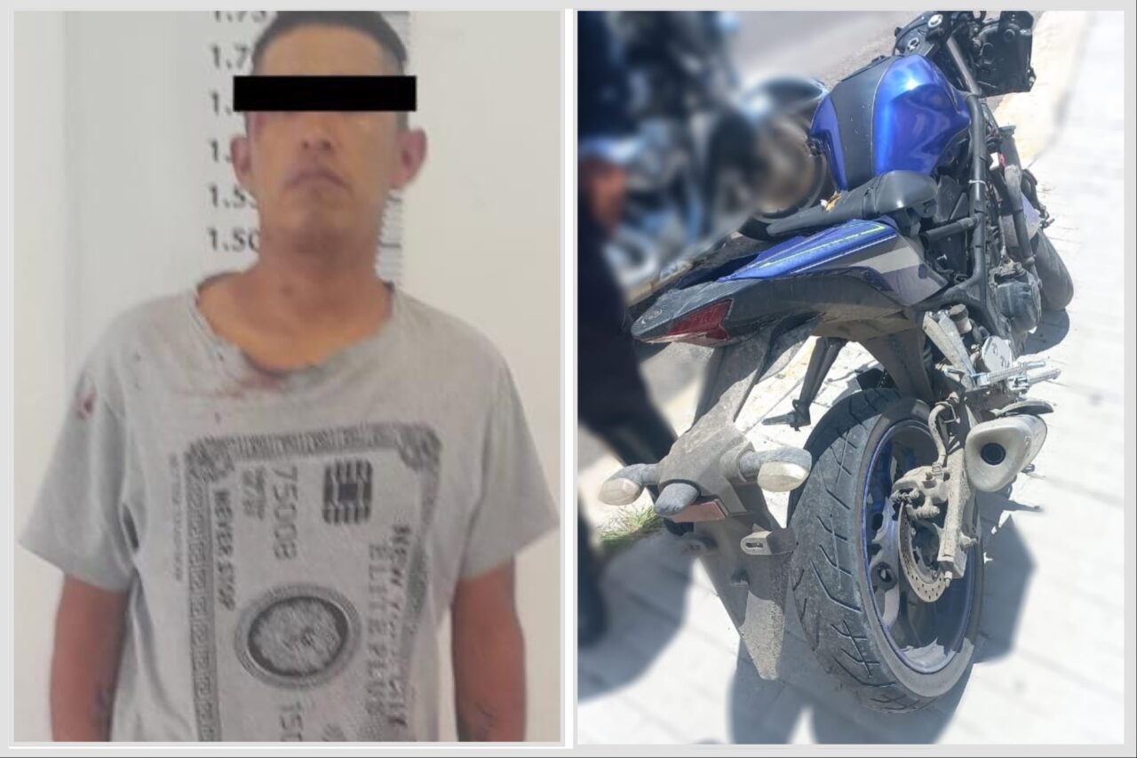 Recuperan elementos de Vialidad de San Andrés Cholula una motocicleta con reporte de robo