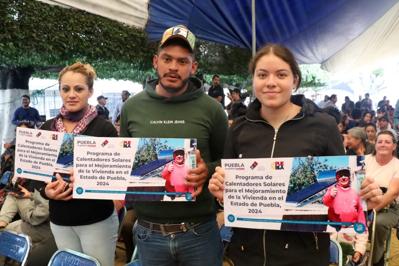 Con calentadores solares, gobierno estatal contribuye en bienestar de familias