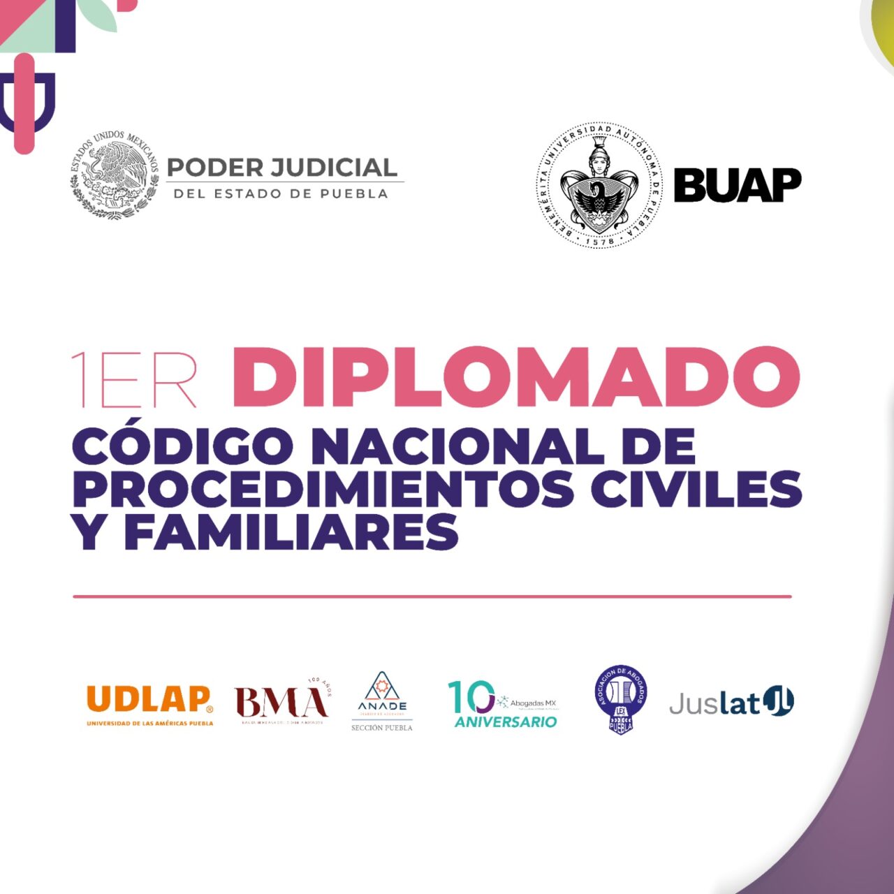Poder Judicial de Puebla y BUAP lanzan diplomado sobre el nuevo código nacional de procedimientos civiles y familiares