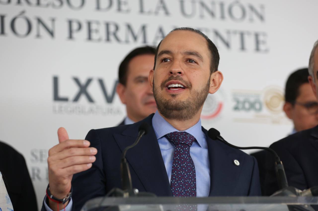Acción Nacional dice no al retroceso democrático, desde 1996 se estableció, que ninguna fuerza política por sí sola debería cambiar nuestra Constitución: Marko Cortés