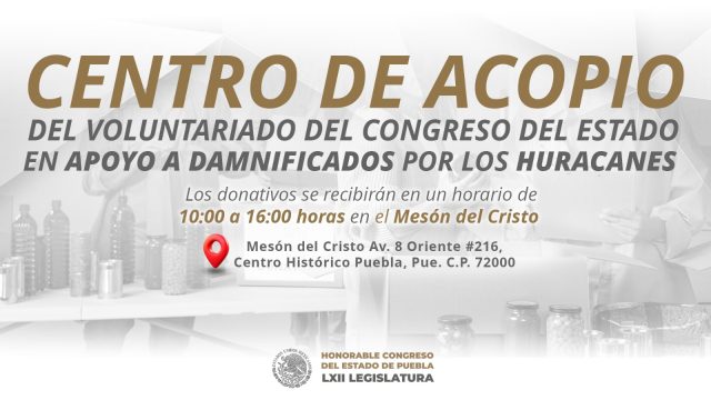 Centro de Acopio del Congreso continúa con recepción de víveres para damnificados por lluvias