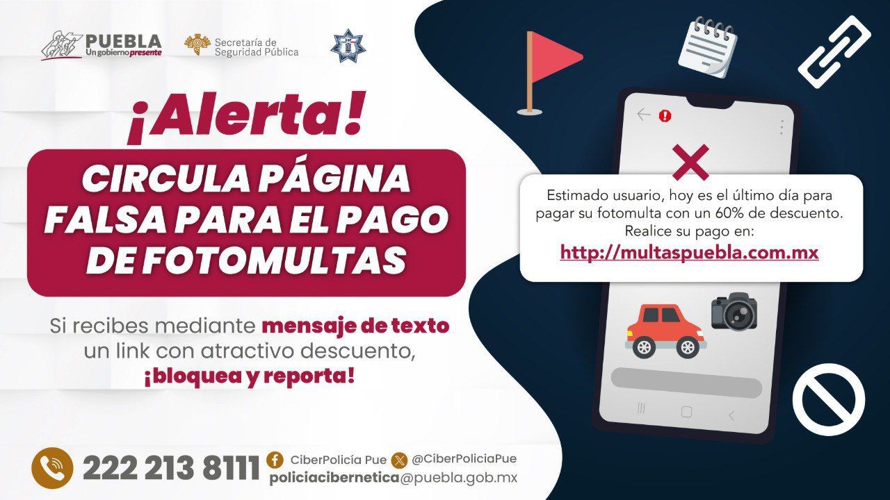 Detecta Finanzas mensajes de texto con una página de internet falsa para realizar el pago de fotomultas