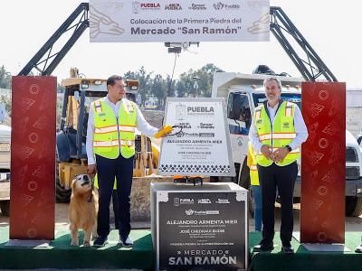 Encabezan Armenta y Chedraui colocación de la primera piedra del Mercado de San Ramón