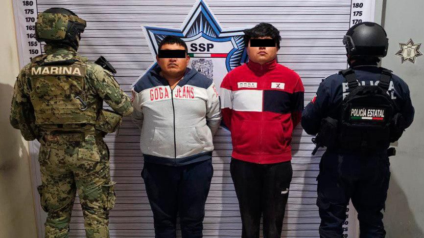 En Texmelucan, detienen SSP y SEMAR a tres hombres relacionados al robo con violencia