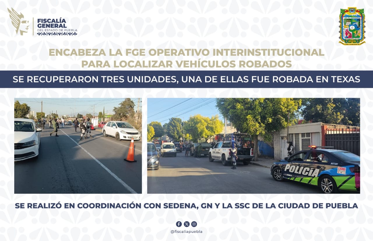 Encabeza la FGE operativo interinstitucional para localizar vehículos con reporte de robo