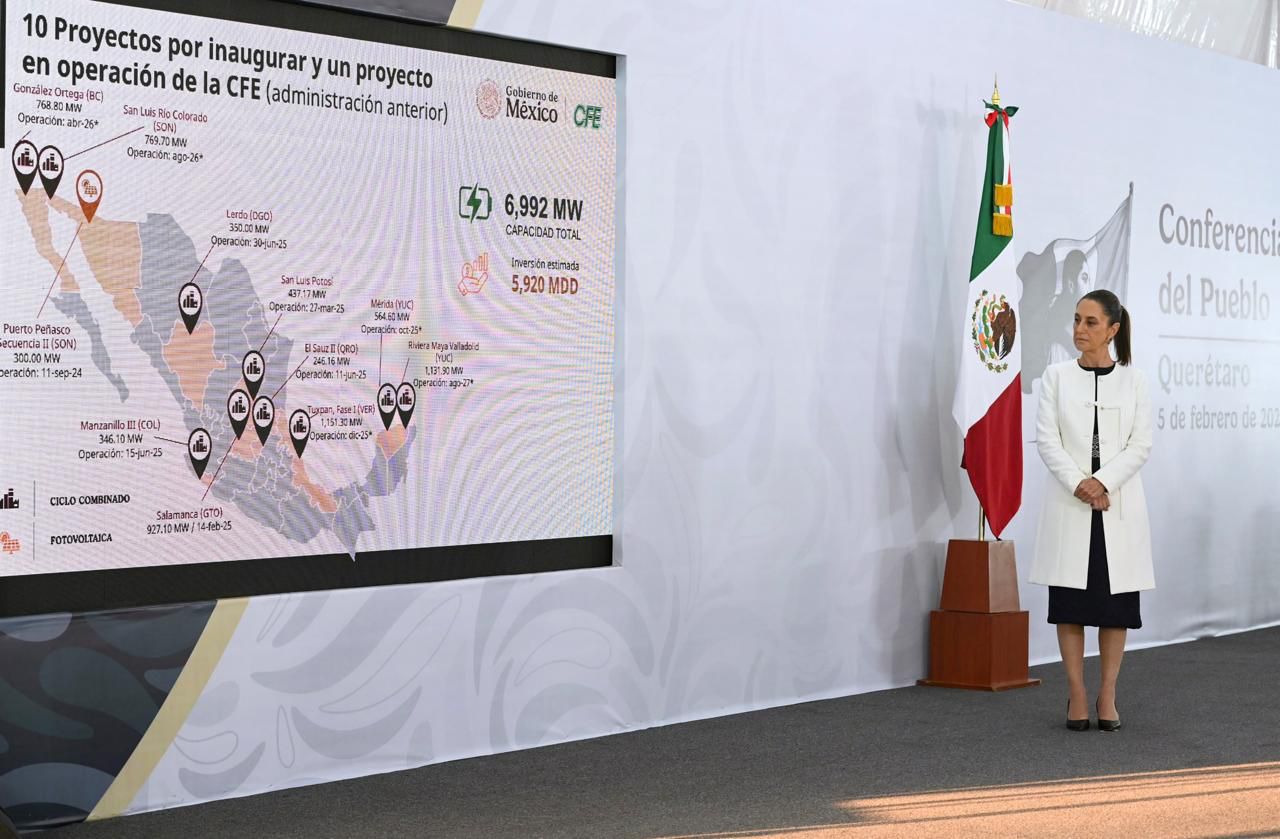Claudia Sheinbaum presenta 51 proyectos de electricidad para fortalecer el sistema eléctrico nacional 2025-2030.
