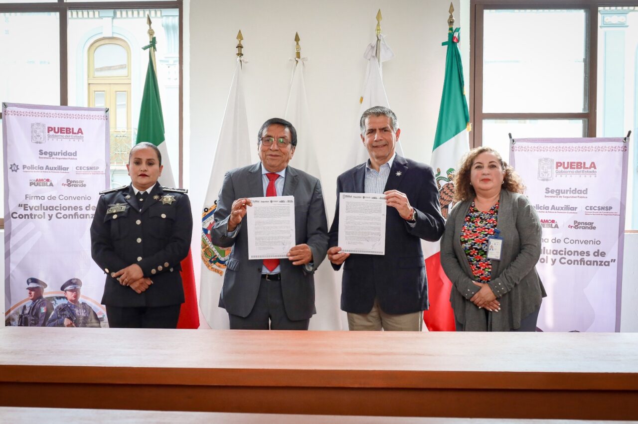 Policía Auxiliar signa convenio de colaboración para evaluaciones de control y confianza