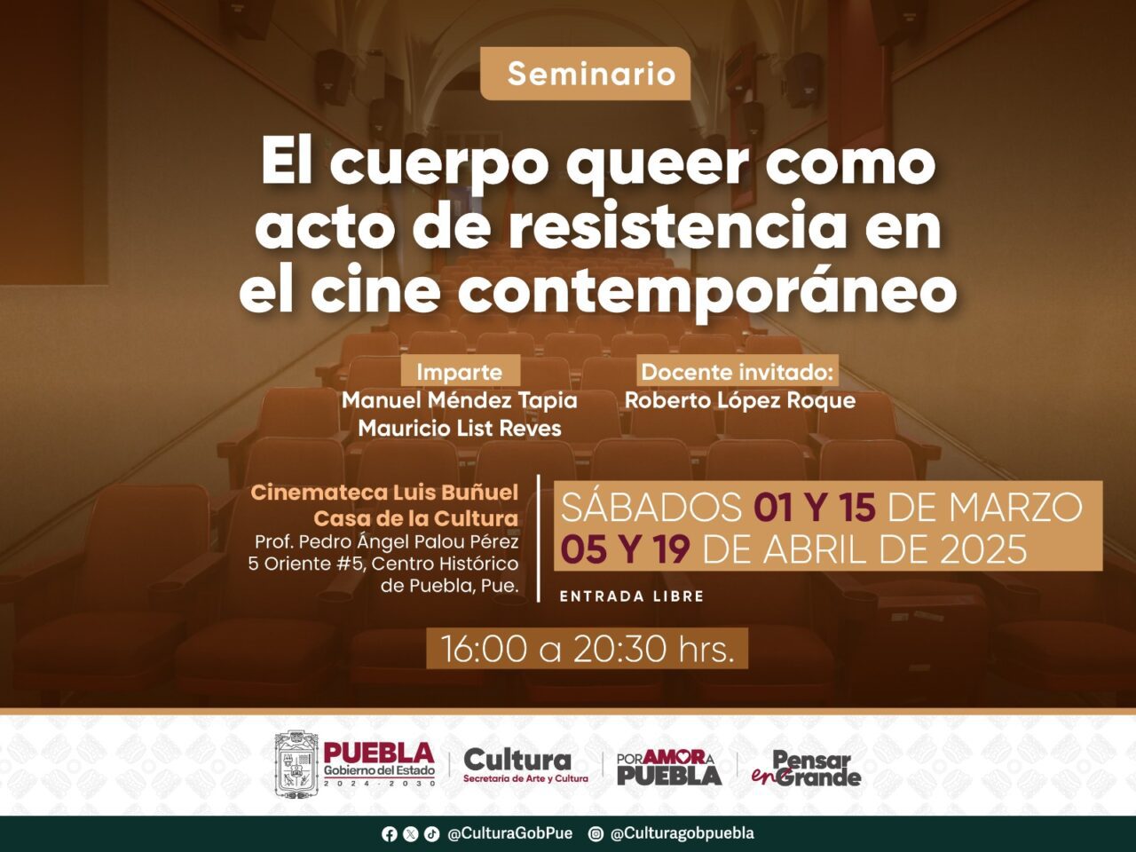 Gobierno estatal abre seminario sobre inclusión de género en el cine contemporáneo