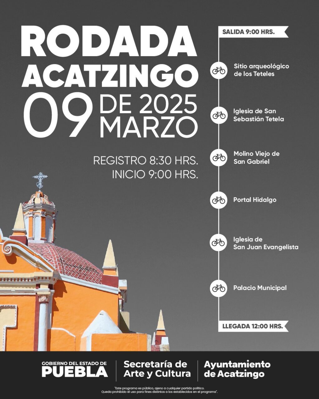 Participa en la rodada y visita sitios de interés cultural en Acatzingo