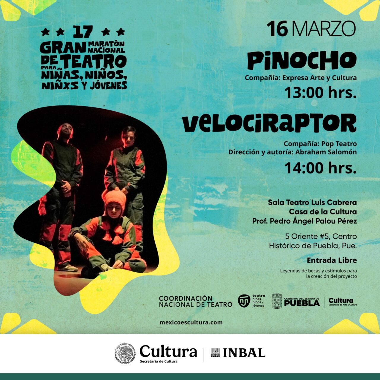 Casa de la Cultura tendrá actividades del Gran Maratón Nacional de Teatro