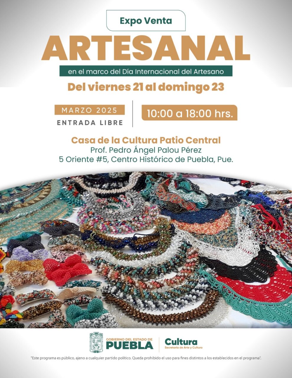 Festejarán Día de la Artesana y Artesano con expoventas en Centro Histórico
