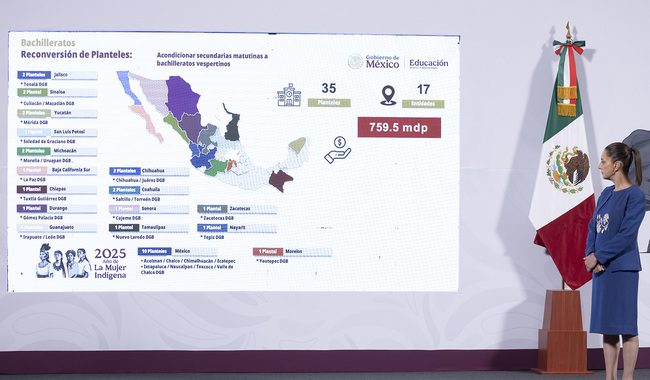 Presidenta anuncia construcción de 18 preparatorias; ampliación de 33 planteles y 35 reconversiones de secundarias a bachilleratos