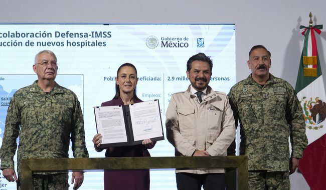 Presidenta anuncia que la Defensa Nacional construirá siete nuevos hospitales del IMSS en beneficio de 2.9 millones de personas