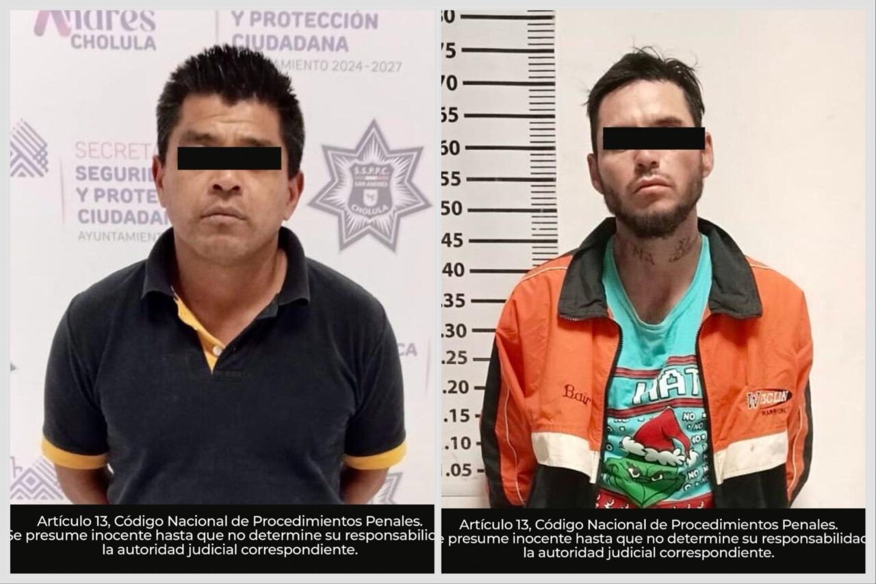 Detiene Policía de San Andrés Cholula a dos probables responsables de delitos contra la salud