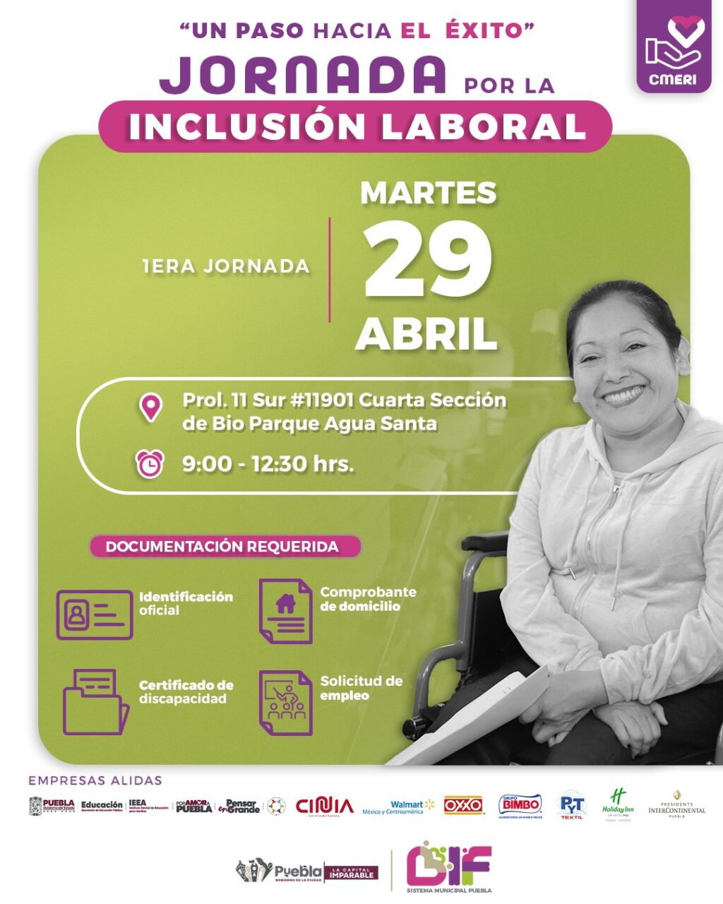 Invita SMDIF a la primera jornada por la inclusión laboral en CMERI