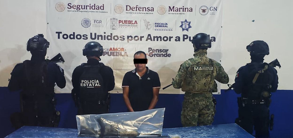 Detienen SSP y SEMAR a hombre que portaba ilegalmente un fusil AR-15