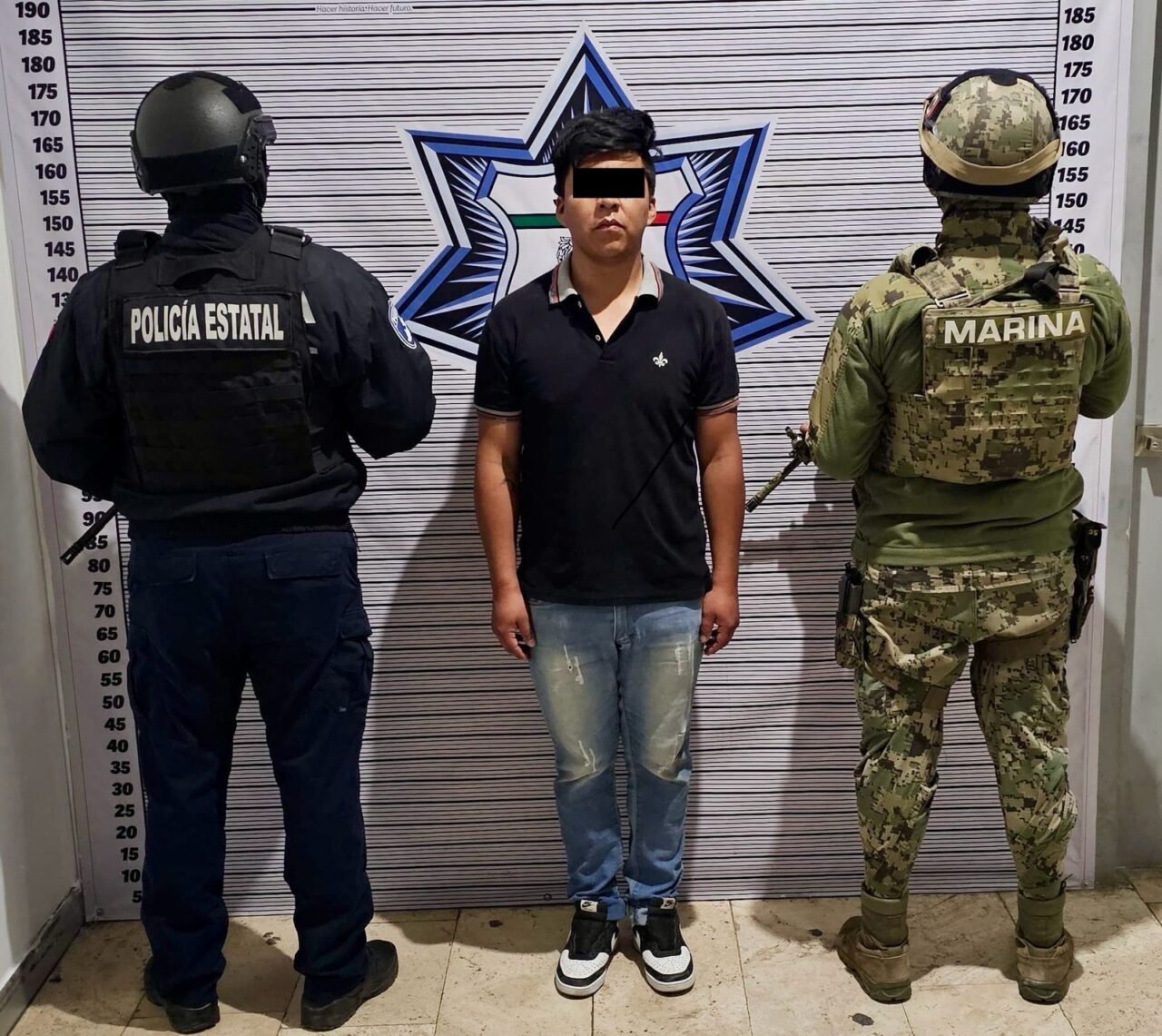 Detienen SSP y SEMAR a hombre en posesión de posible cristal